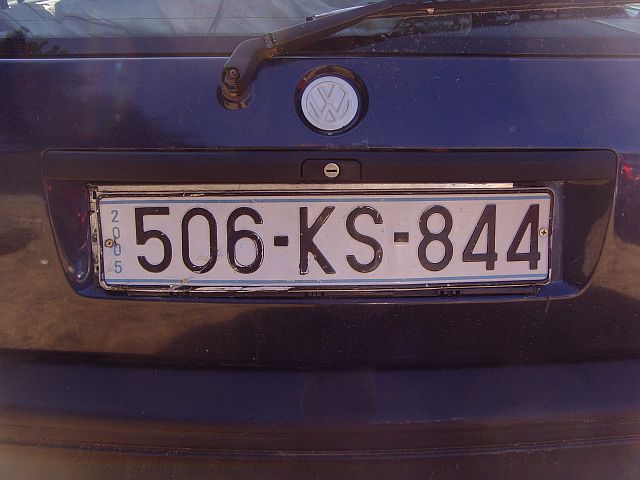 Kosovo Tablice stare Frontal.JPG